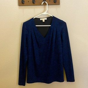 Blue and Black Michael Kors Long Sleeve Top